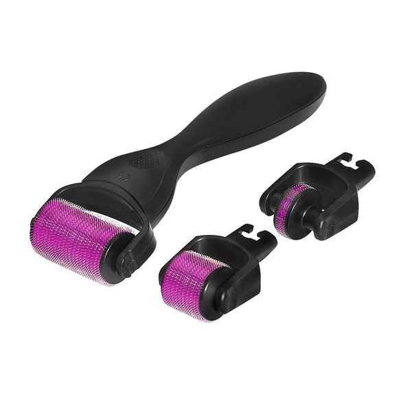 3 in 1 Titanium Face Skin Care Derma Roller Kit- Black