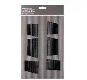 Everyday Black Hair Pins 200 Pack - Strong Hold Assorted Sizes