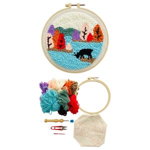 Autumn Lake - Punch Needle Embroidery Wool Art DIY Craft Kit Tapestry