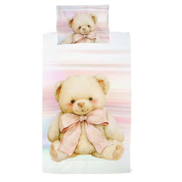 Teddy with Bow Cot Set