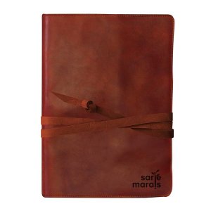 A5 Genuine Leather sleeve for a notebook with wrap string - Ladies