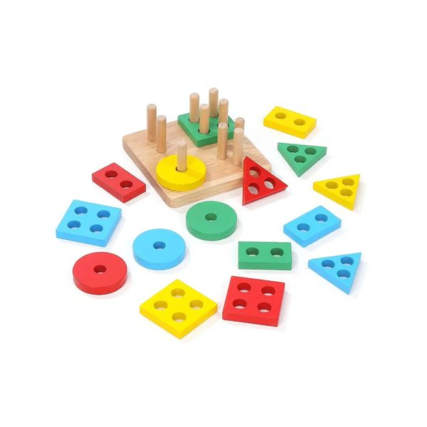 Wooden Sorting and Stacking Toys Educational Learning