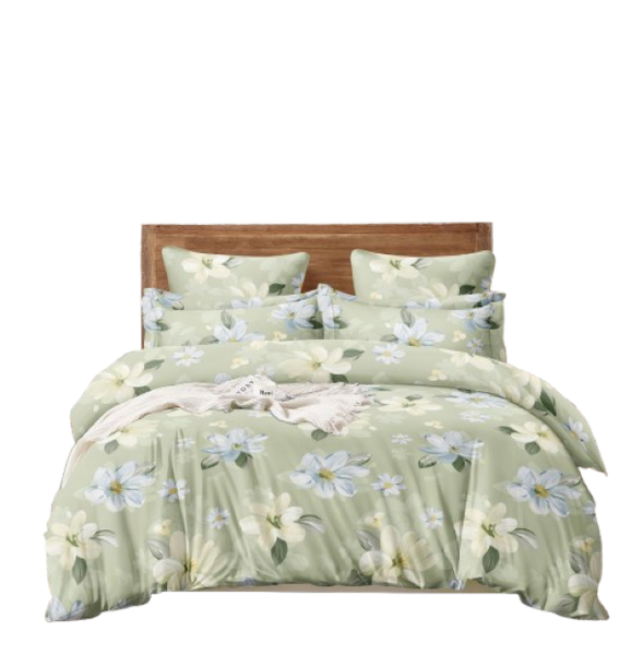 Linen Boutique - Duvet Cover Set 100% Cotton 200TC - OliveWildflower