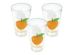 Excellent Houseware Glass Set - Orange Print - 300ml - 3 Piece