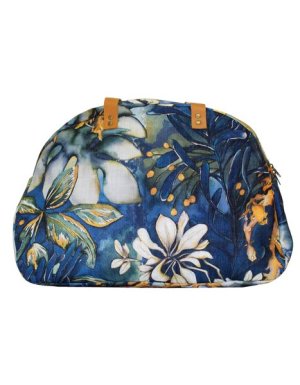 Luvsa LSHJT901 Polycotton &amp; Genuine Leather Weekender/ Overnight Bag