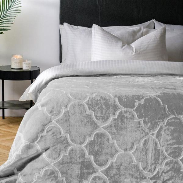 Soft Embossed Mink Blanket - Light Grey