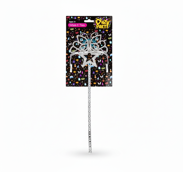 Crazy Party Dress Up Wand and Tiara Set for Kids - 34 cm