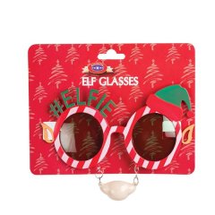 Dress-Up Glasses - Elf - Red &amp; Green - 16cm