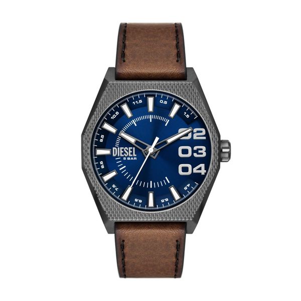 Diesel Scraper Mens Brown Leather Watch-DZ2189