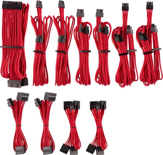 Corsair Individually Sleeved PSU Cable Kit Pro Package, Type 4 Gen 3 Red
