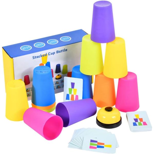 Two-Player Stacking Cups Game Set for Child Toy Improve Reflexes and Limb