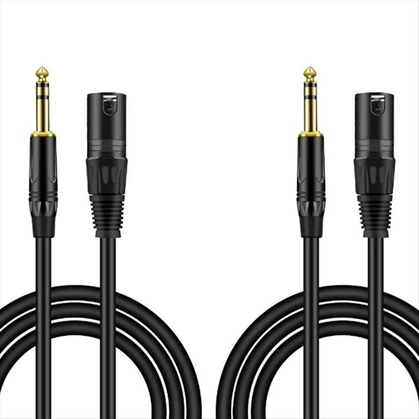 2 Pack 6.35 Mm 1/4 Inch Male To Xlr Male Audio Stereo Mic Cable