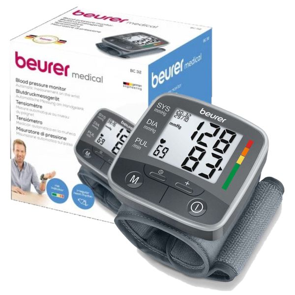 Beurer Wrist Blood Pressure Monitor with Risk &amp; Arrhythmia Detection BC 32