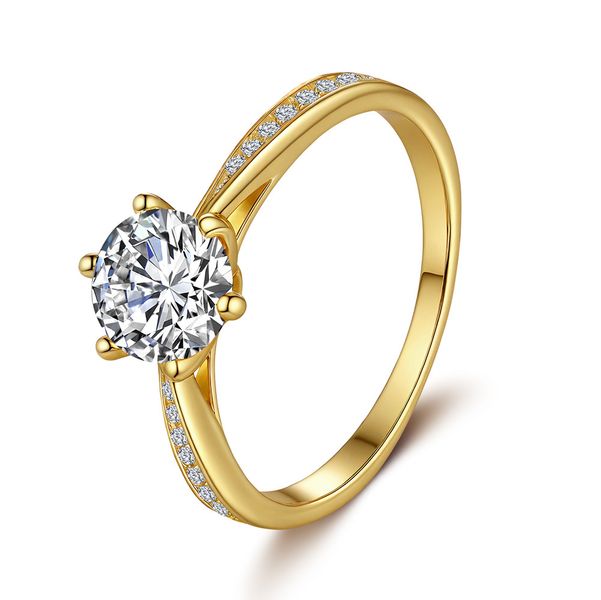 ZELTRYN S925 Silver Six-Prong Moissanite Ring