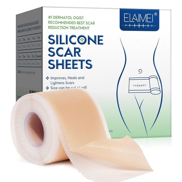 Elaimei Professional Silicone Scar Sheets Roll - 4.6cm x 4m