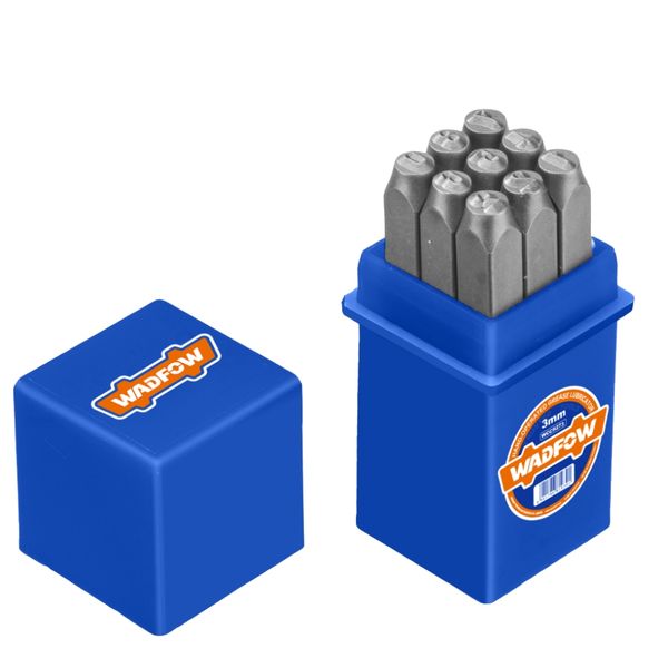 Wadfow - Carbon Steel Punch Digit Set 0-9 (3×60mm) - 9 Pce