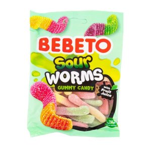 Bebeto Sour Worms Gummy Candy 12 Pack