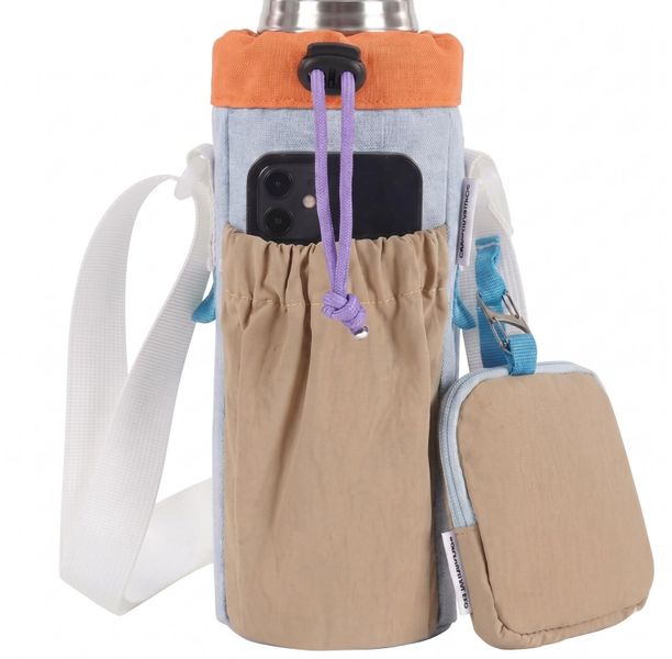 Crossbody Water Bottle Holder Bag with Strap
