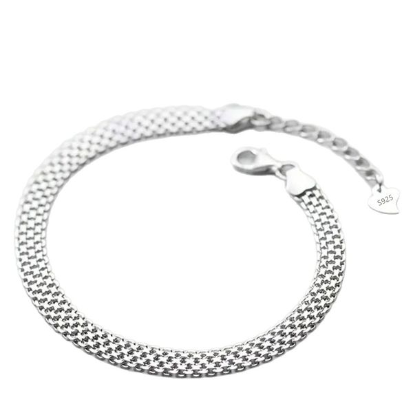Silver-Plated Embossed Flat Bracelet