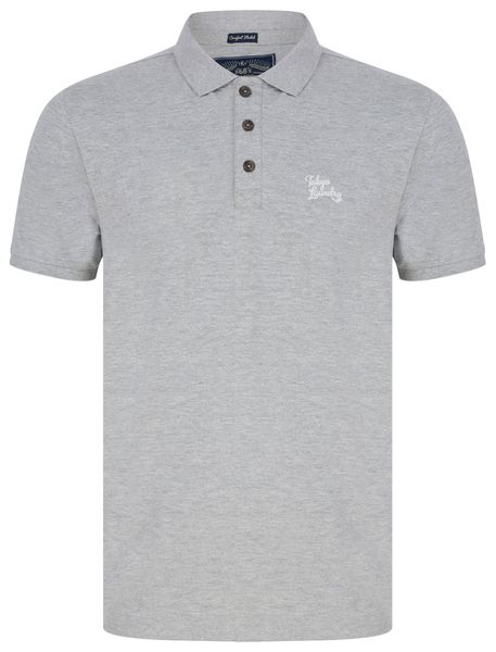 Tokyo Laundry Mens - Marahau 2 Signature Cotton Pique Polo Shirt In Light Grey Marl (Parallel Import)