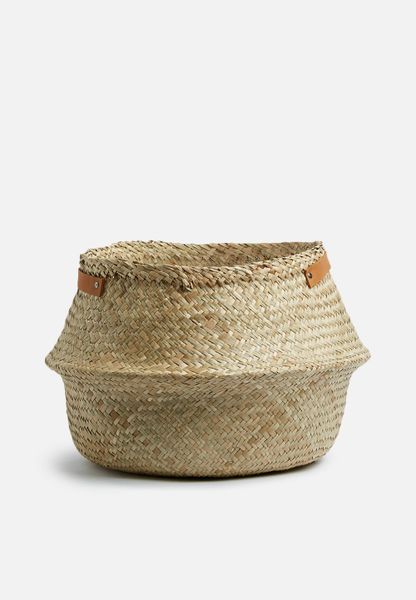 Belly Basket Leather Strap - Natural