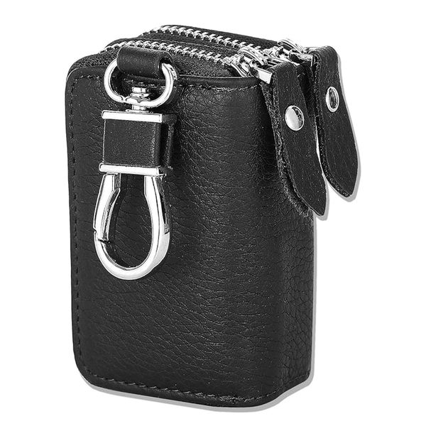 Car Key Case 2 Sides Pocket Zipper Car Key Fob Holder Bag Keychain Holder