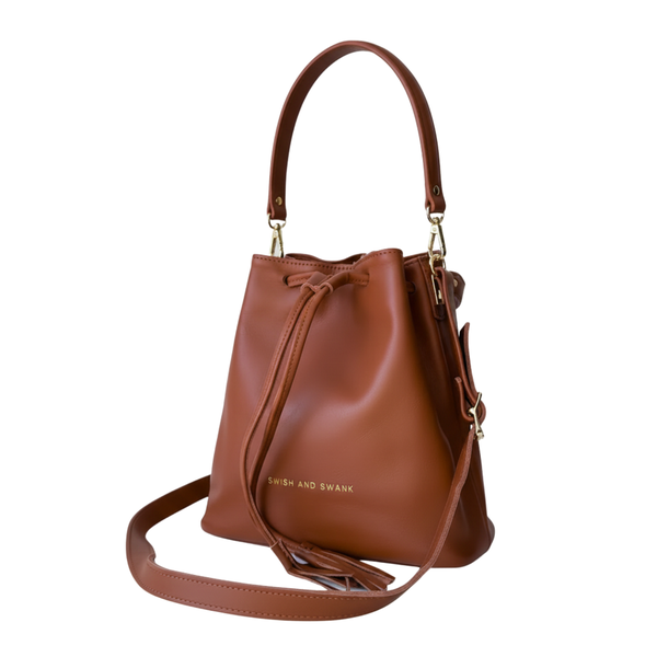 The Leather Drawstring Bag - Warm Tan