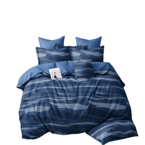 Linen Boutique - Duvet Cover Set Reversible-BlueWave