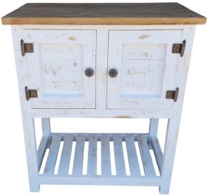 Rustic Avia2 Small Bathroom Cupboard for Basin - White