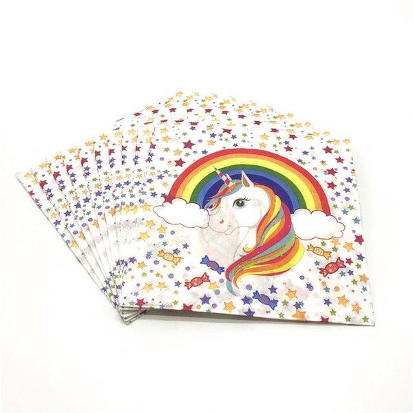 Rainbow Unicorn Party Napkins - Set of 20
