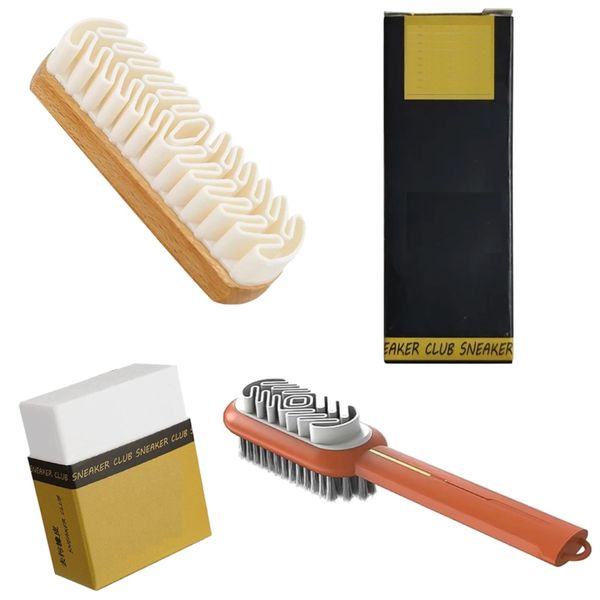 Fashion 4 Pieces Soft Rubber Suede Cleaning Shoe Eraser &amp; Brushes