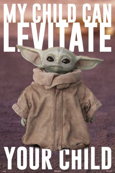 The Mandalorian Yoda Levitate Poster