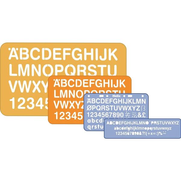 Helix Lettering Stencil Set - 4 Piece x 2