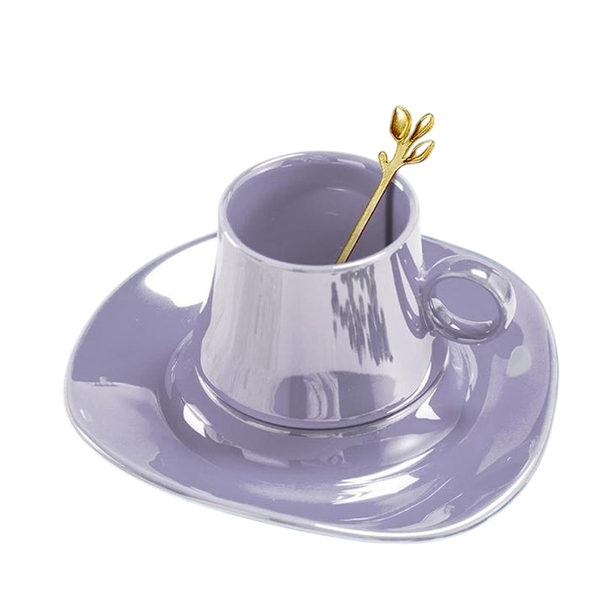 Bright Leaf Ceramic Coffee Cup