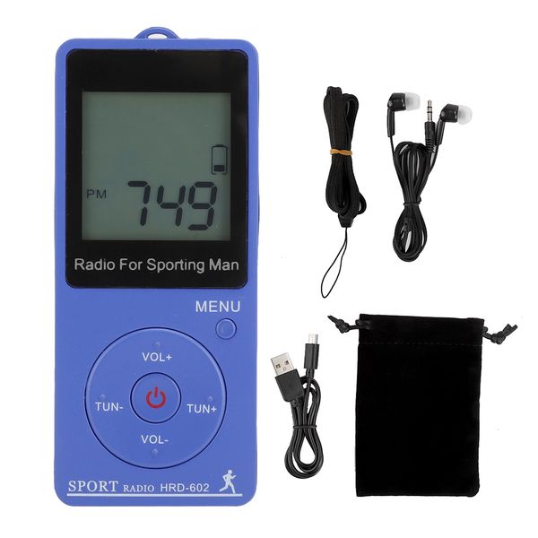 FM/AM Frequency Adjustment Digital Display with Pedometer Mini Sports Radio