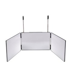 ABS Frame &amp; Aluminum Tri Fold Self Cutting Mirror with 360 View - Silver