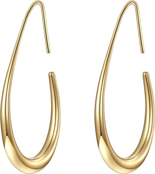 ABTOR Premium Gold-Plated Hoop Earrings - Classic Minimalist Daily Wear
