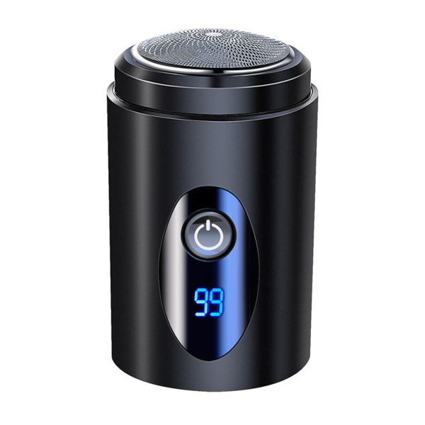 Electric Shaver Razor LCD Display Cordless Beard Trimmer for Men - Black