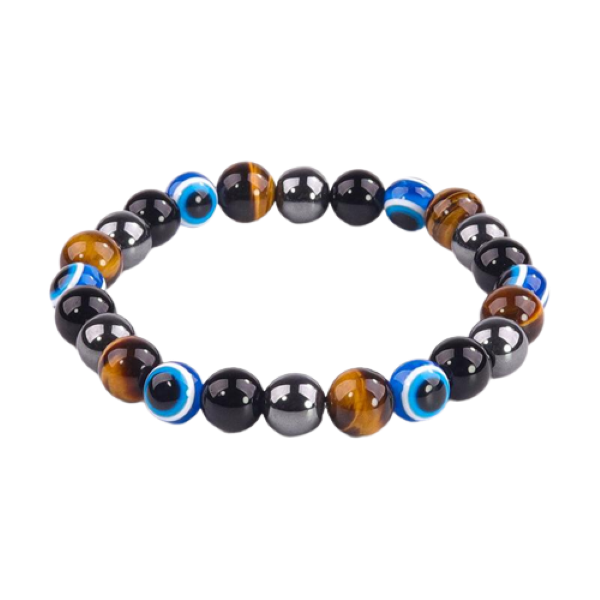 Triple Protection Bracelet/Beaded Bracelets for Men Women/Tigers/ Evil Eye