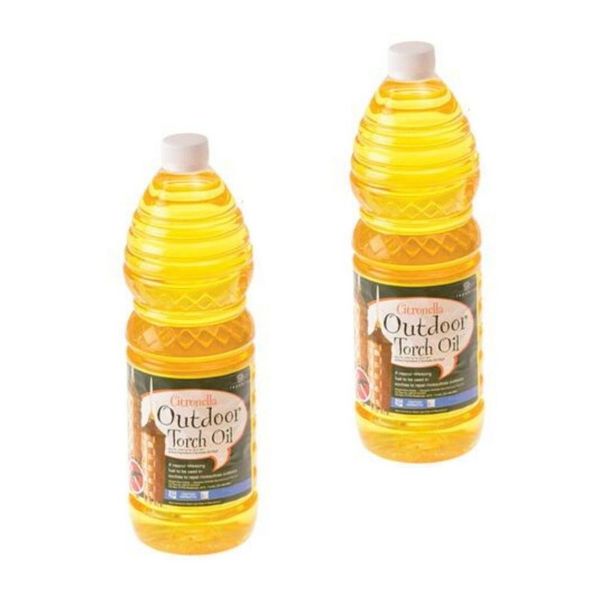 2x Long Burning Citronella Torch Oil