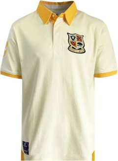 Ellis Rugby - Men's Free State Rugby Polo - Ecru Orange
