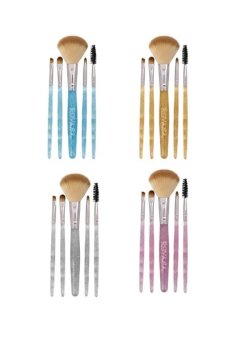 5Pcs Makeup Brushes Set for Brows, Eyeshadow and Blush in 4 Glitter Colors