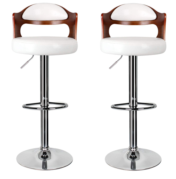 Bar Stools / Kitchen / Swivel Chairs -Set of 2- Beige (Cream)/ Brown Colour