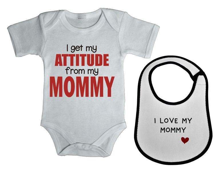 I get my attitude from my Mommy baby grow &amp; bib combo