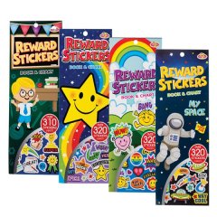 Bulk Pack x 4 Reward Sticker Book Over 320 Stickers - 6 Sheets Per Book