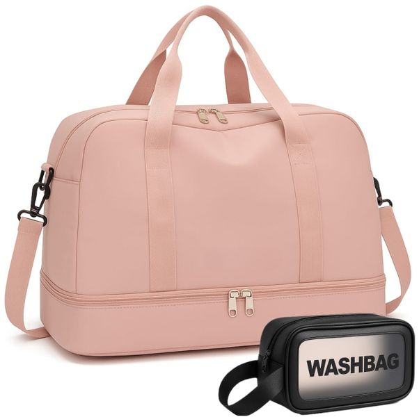 Large Waterproof Travel Gym Duffel Bag with Shoe Pocket And Mini Vanity bag