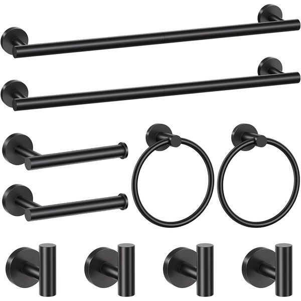 10 Pieces Bathroom Hardware Set, Towel Bar Stainless Steel Towel Rack Set