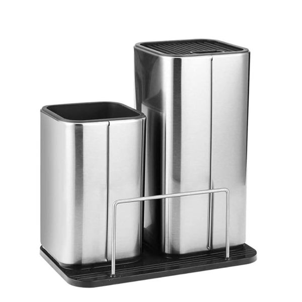 3 In 1 Kitchen Knife Block &amp; Utensil Storage Holder