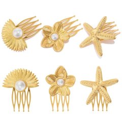 XRK-15 Pack Gold Decorative Hair Combs for Women Wedding Accessories
