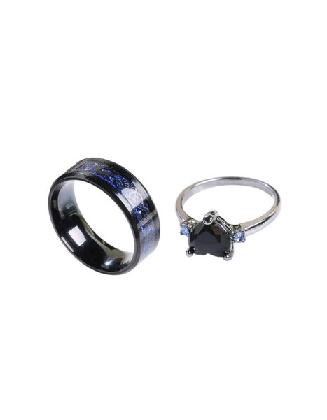 DualUnity American-Style Stainless Steel Couple Rings